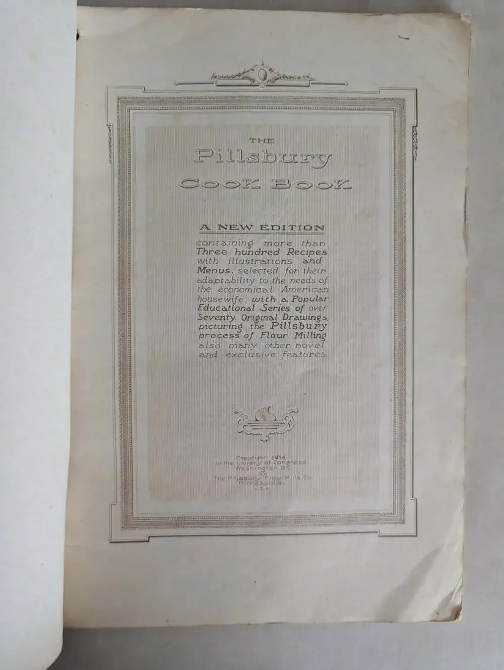 The Pillsbury Cook Book 1914 by Pillsbury Soft Bound Cook Book RARE
